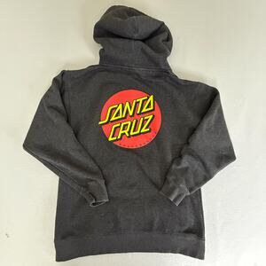 Santa Cruz Classic Dot Pullover Hoodie Charcoal Gray Skateboard Logo Size M